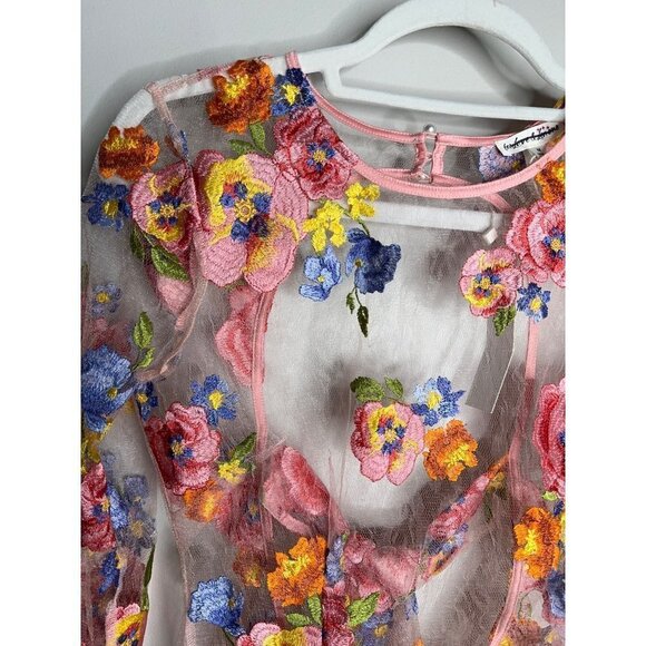 For love & lemons Percy mini dress Defect Missing Slip Size M NWT Peonies - Picture 5 of 7